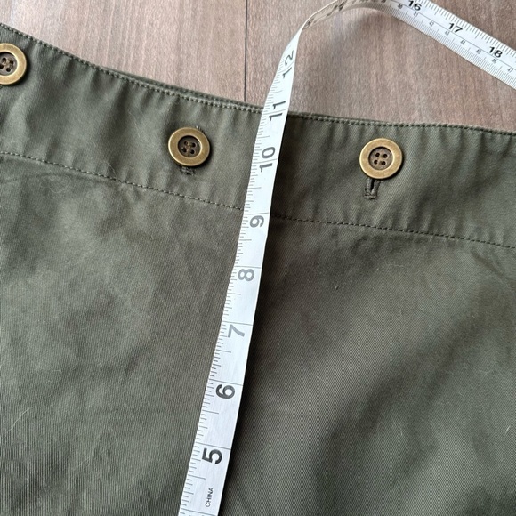 THEORY women’s NAMID TS cropped cotton wide legs pants army green size 6 - Picture 6 of 9